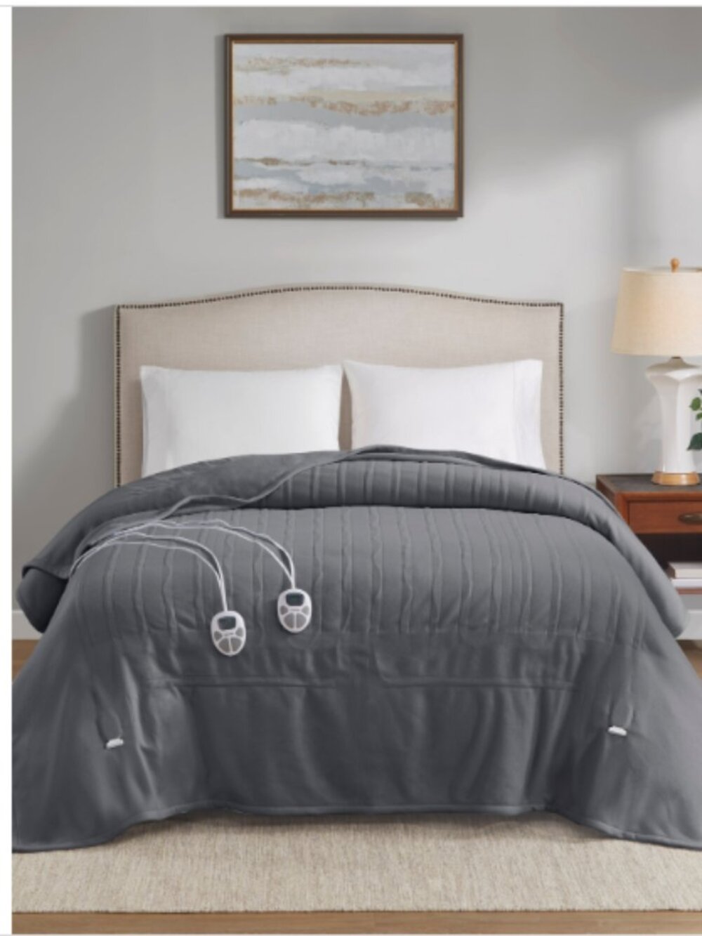 Premier Comfort Classic Fleece Heated Blanket, Twin - Grey